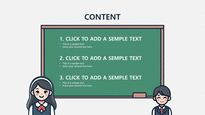 203 교육 여학생 남학생 아이콘 칠판 배경 PPT 파워포인트 템플릿 by 아기팡다-2