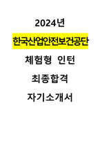 한국산업안전보건공단 체험형 인턴 최종합격 자기소개서-1