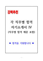 각 직무별 합격 자기소개서 샘플 IV-1