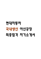 [현대자동차 자소서] 현대자동차 국내생산(아산공장) 최종합격 자기소개서-1