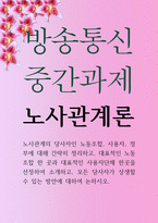 경영4 공통251 노사관계론 노사관계의 당사자인 노동조합 사용자 정부에 대해 간략히 정리-1