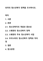외국의 청소년복지 정책을 조사하시오.-1
