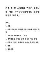 가족 중 한 사람에게 변화가 일어나면 다른 가족구성원들에게도 영향을 미치게 될까요-1