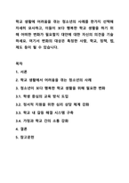 학교 생활에 어려움을 겪는 청소년의 사례를 한가지 선택해 자세히 묘사하고, 이들이 보다 행복한 학교 생활을 하기 위해 어떠한 변화가 필요할지 대안에 대한 자신의 의견을 기술하세요. 여기서 변화의 대상은 특정한 사람, 학교, 정책, 법, 제도 등이 될 수 있습니다.-1