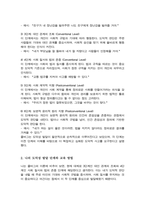 [A+]콜버그 도덕성 발달 단계에 대해 기술하시오 자신의 사례를 적용하여 어떤 교육 및 훈련 방법이 가장 좋은지 장점과 단점에 대해서 기술하시오-3