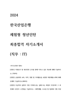 2024 한국산업은행 체험형 인턴 IT직무 자기소개서-1