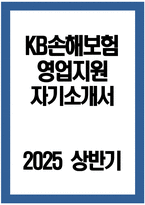 KB손해보험 자기소개서) 2025 상반기 KB손해보험 영업지원 자소서 합격예문 KB손해보험 영업지원 자기소개서 KB손해보험 자소서-1