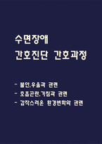 [수면장애 간호진단] 수면장애 불면증 간호진단 간호과정 케이스 (우울과 관련,호흡곤란 기침과 관련,환경변화와 관련)-1