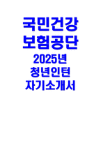 (2025 국민건강보험공단 청년인턴 자소서) 국민건강보험공단 청년인턴 합격 자기소개서 예문-1
