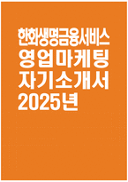 [한화생명금융서비스 영업마케팅 자기소개서] 2025년 한화생명금융서비스 영업마케팅 자소서 합격예문 한화생명금융서비스 자기소개서 한화생명금융서비스 자소서-1