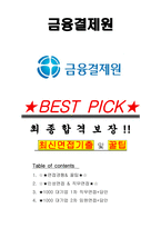 금융결제원 면접기출(최신)+꿀팁[최종합격!] +1000대기업 1차 직무면접 + 2차 임원면접 최종합격자 답안-1