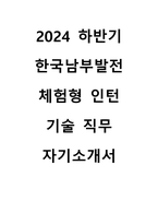 (2024 하반기) 한국남부발전 체험형 청년인턴 기술 직무 자기소개서-1