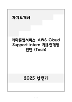 A+ 아마존웹서비스 AWS Cloud Support Intern 채용연계형 인턴 (Tech) 자기소개서-1