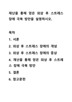 재난을 통해 얻은 외상 후 스트레스 장애 극복 방안을 설명하시오.-1