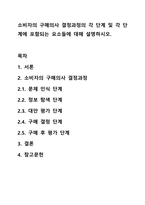 소비자의 구매의사 결정과정의 각 단계 및 각 단계에 포함되는 요소들에 대해 설명하시오.-1