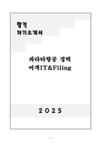 [자기소개서] 파라타항공 경력 여객IT&Filing-1