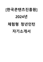 2024 한국콘텐츠진흥원 체험형 인턴 자기소개서-1