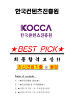 한국컨텐츠진흥원 면접기출(최신)+꿀팁[최종합격!] +1000대기업 1차 직무면접 + 2차 임원면접 최종합격자 답안-1