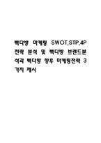 빽다방 마케팅 SWOT,STP,4P전략 분석 및 빽다방 브랜드분석과 빽다방 향후 마케팅전략 3가지 제시-1