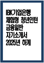 IBK기업은행 자기소개서] 2025년 하계 IBK기업은행 체험형 청년인턴 금융일반 자소서 합격예문 IBK기업은행 체험형 청년인턴 금융일반 자기소개서 IBK기업은행 자소서-1