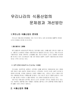 [식품공학] 우리나라 식품산업의 문제점과 해결방안-2