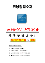 코닝정밀소재 면접기출(최신)+꿀팁[최종합격!] +1000대기업 1차 직무면접 + 2차 임원면접 최종합격자 답안-1