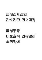 급성신우신염 간호진단 3개 (급성통증,비효율적 건강관리,수면장애) 간호과정-1