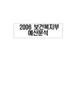 [재무행정] 2006 보건복지부 예산분석-1
