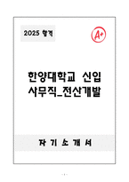 A+ 2025 한양대학교 신입 사무직_전산개발 자소서-1