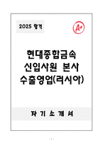 A+ 2025 현대종합금속 신입사원 본사 수출영업(러시아) 자소서-1