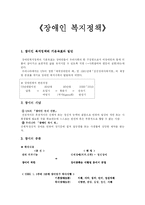 [사회복지] 우리나라 장애인 복지정책-2
