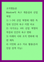 A+조직행동론 Maslow의 욕구 계층설과 산업 혁명-1
