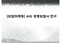 [보험마케팅] AIG 생명보험사 연구-1