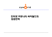 [경영학] 인터넷 커뮤니티 싸이월드의 성공전략-1
