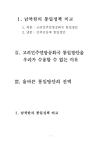 [통일] 남북한의 통일정책 비교 및 고찰-1