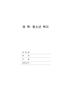 [사회복지] 청소년복지 발표자료-1