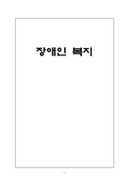 장애인복지 레포트-1