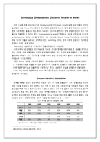 [국제경영] 영국계 할인점 Sainsbury`s 의 한국 시장 진출 전략-1
