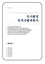 인사업무 인사파트 직무수행계획서-1