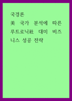국경론) 美 국가 분석에 따른 루트로닉社 대미 비즈니스 성공 전략-1