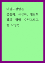 태권도경영론) 유품자, 유급자, 태권도장의 월별 수련프로그램 작성법-1