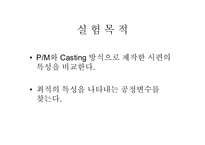 [신소재공정실습] 공정변수에 따른 PM 와 casting의 특성비교-3