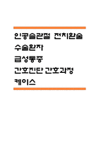 [인공슬관절 전치환술 간호과정] 인공슬관절 전치환술 수술환자 급성통증 간호진단 간호과정 케이스 (수술로 인한 외과적 절개 및 보형물 삽입과 관련된 급성통증)-1
