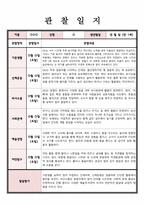 관찰일지 만 1세 관찰 및 발달평가 5명 내용풍부하게 작성함-4