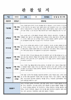 관찰일지 만 4세 관찰 및 발달평가 1학기 분량 내용길고 풍부-2