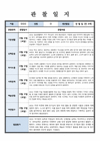 관찰일지 만 4세 관찰 및 발달평가 1학기 분량 내용길고 풍부-3