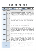 [유아관찰일지] 관찰 및 발달평가 1학기 5회 분량  [ 만 2세 ]  내용이 다양하고 풍부하게 담겨있습니다-3