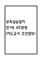 만1세 보육실습일지 4주분량 (지도교사 조언첨부) - 어린이집 만1세 20일 분량 보육실습일지-1