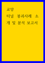 교양) 터널 붕괴사례 소개 및 분석 보고서-1
