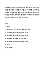 사회복지 실천의 대전제가 되는 환경 속의 인간의 개념을 정리하고 사회환경 수준을 거시체계, 중시체계, 외체계, 미시체계로 요약한 후 현재 학습자 자신이 속해있는 체계와 관련하여 환경과의 상호작용이 자신에게 어떤 영향을 주고 있는 기술하시오.-1